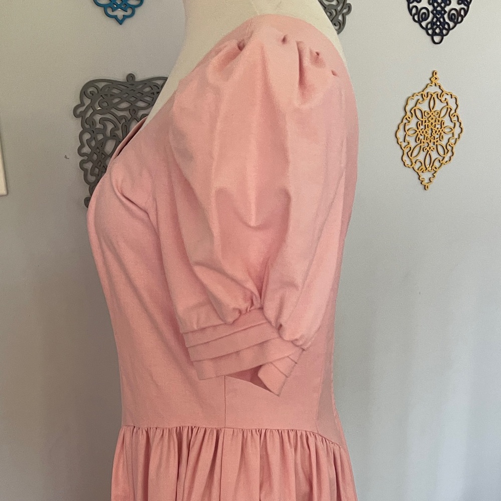 Vintage Laura Ashley Pink Puff Sleeve Prairie Dress size 12 - Picture 5 of 10